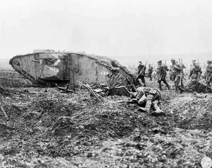 Canadian_tank_and_soldiers_Vimy_1917
